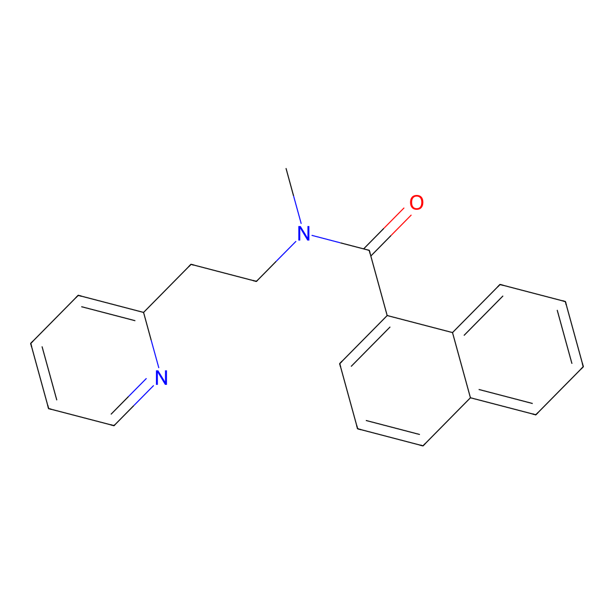 N-methyl-N-[2-(2-pyridinyl)ethyl]-1-naphthamide molecular structure, CAS 431908-01-9