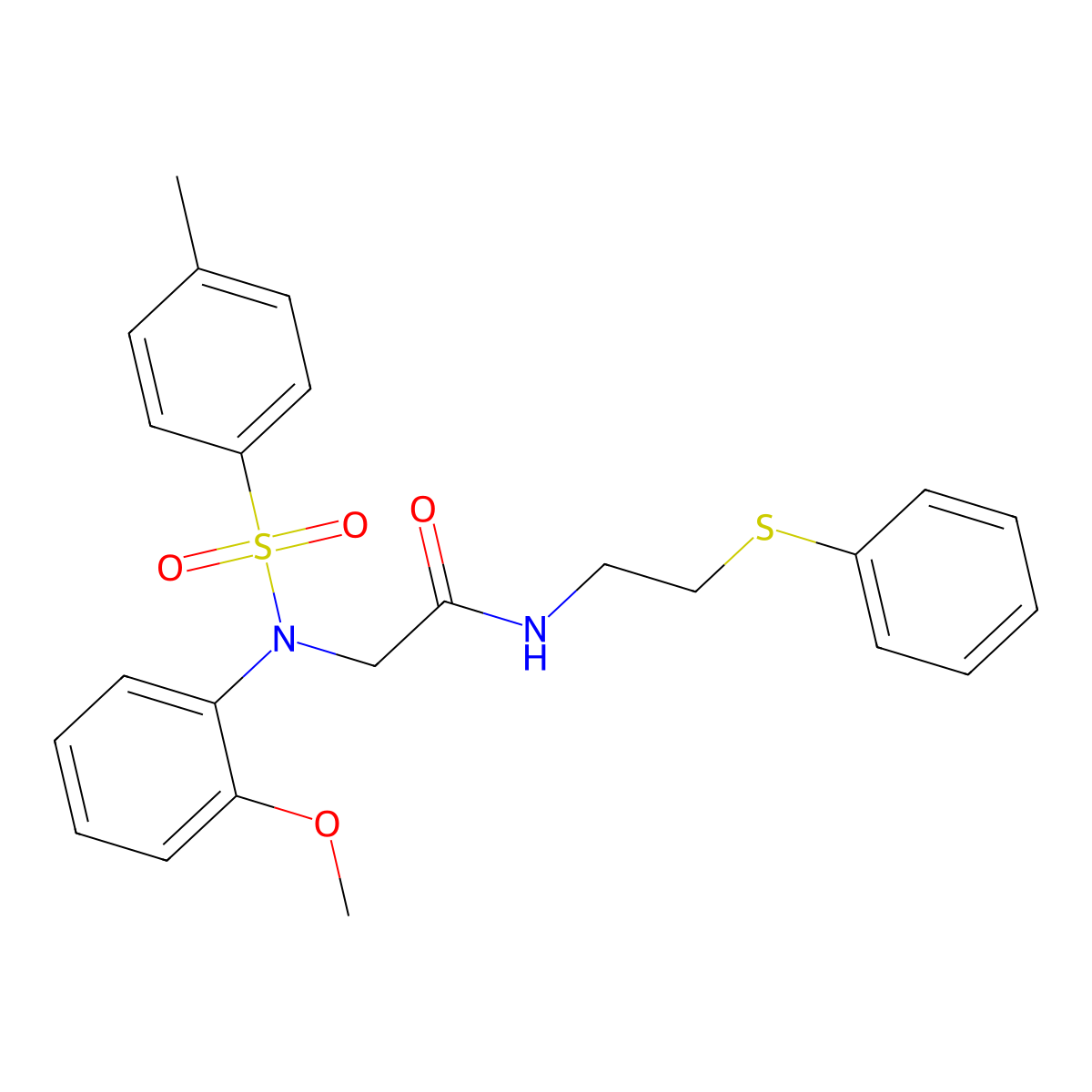 2-(2-methoxy-N-(4-methylphenyl)sulfonylanilino)-N-(2-phenylsulfanylethyl)acetamide molecular structure, CAS 431908-15-5