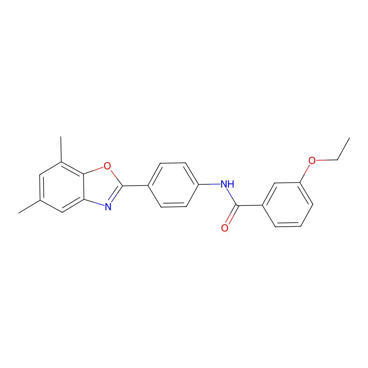 N-[4-(5,7-dimethyl-1,3-benzoxazol-2-yl)phenyl]-3-ethoxybenzamide molecular structure, CAS 431908-29-1