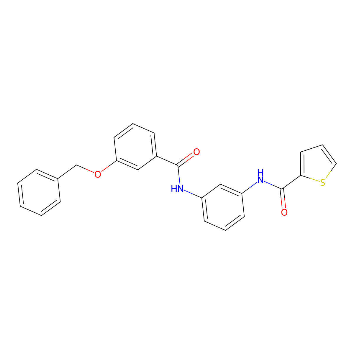 N-[3-[(3-phenylmethoxybenzoyl)amino]phenyl]thiophene-2-carboxamide molecular structure, CAS 431908-49-5