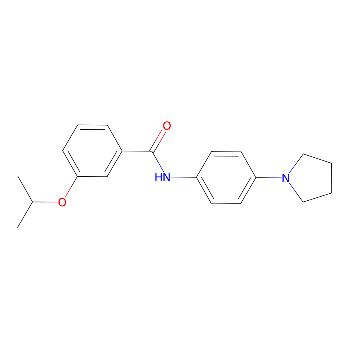 3-(propan-2-yloxy)-N-[4-(pyrrolidin-1-yl)phenyl]benzamide molecular structure, CAS 431908-52-0