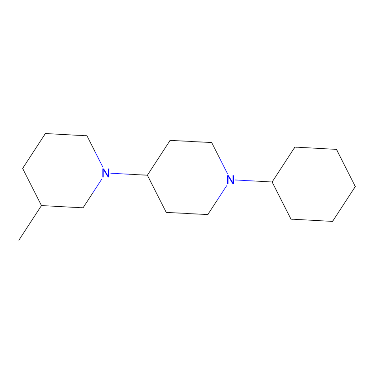 1-Cyclohexyl-4-(3-methylpiperidin-1-yl)piperidine molecular structure, CAS 431908-53-1