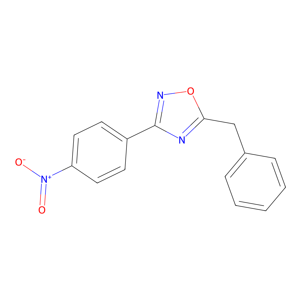 5-Benzyl-3-(4-nitrophenyl)-1,2,4-oxadiazole molecular structure, CAS 431908-57-5