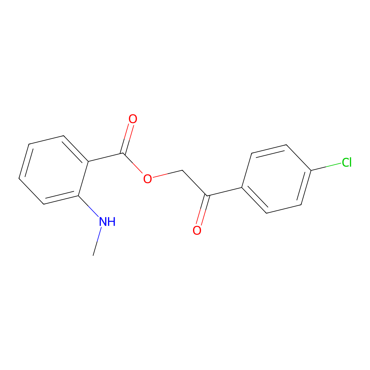 2-(4-Chlorophenyl)-2-oxoethyl 2-(methylamino)benzoate molecular structure, CAS 431908-60-0