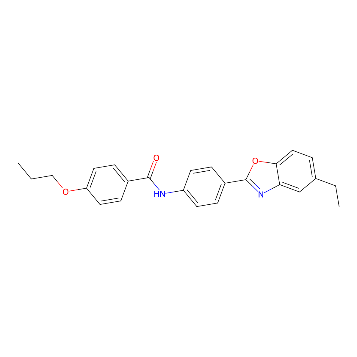 N-[4-(5-ethyl-1,3-benzoxazol-2-yl)phenyl]-4-propoxybenzamide molecular structure, CAS 431908-72-4