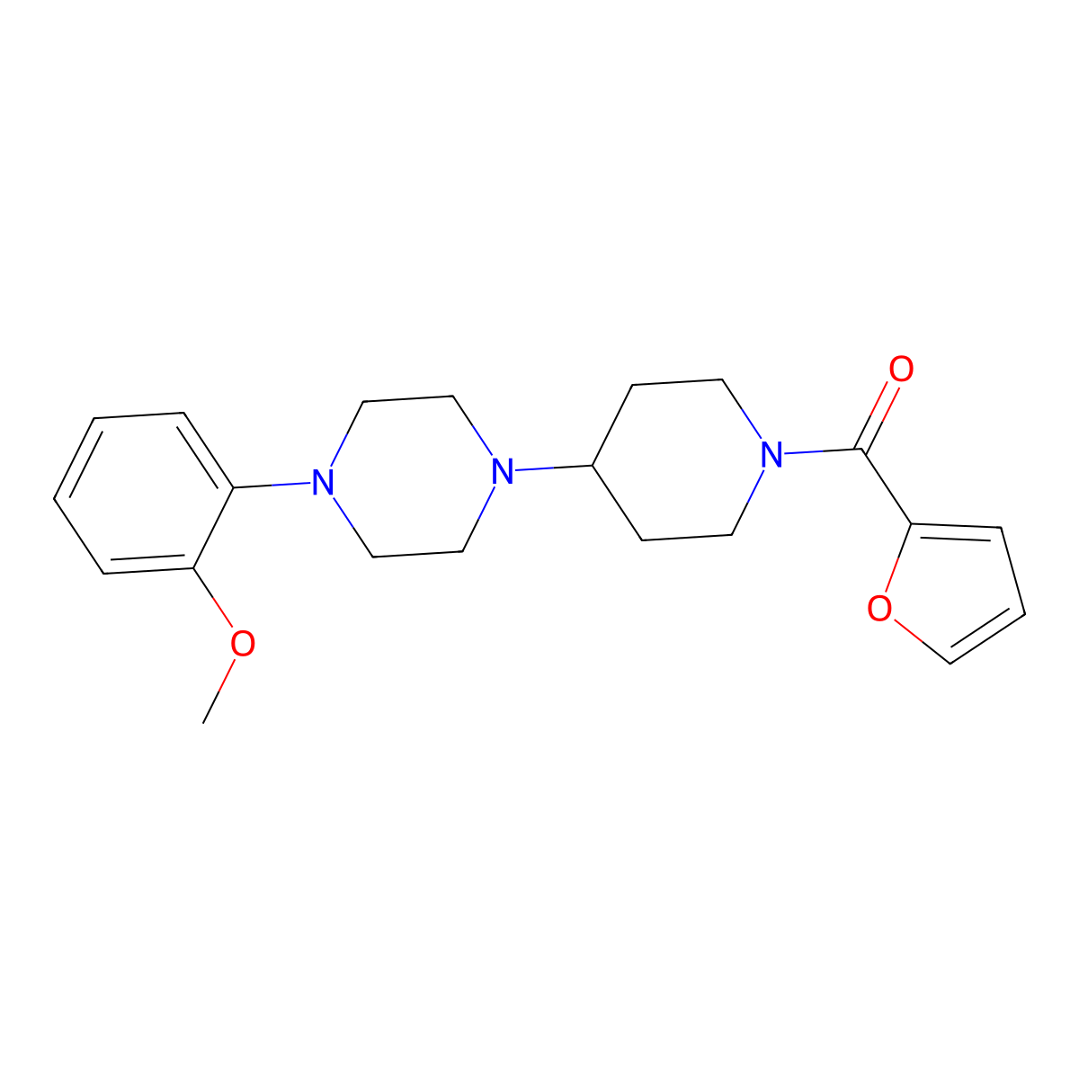 Furan-2-yl-[4-[4-(2-methoxyphenyl)piperazin-1-yl]piperidin-1-yl]methanone molecular structure, CAS 431908-78-0