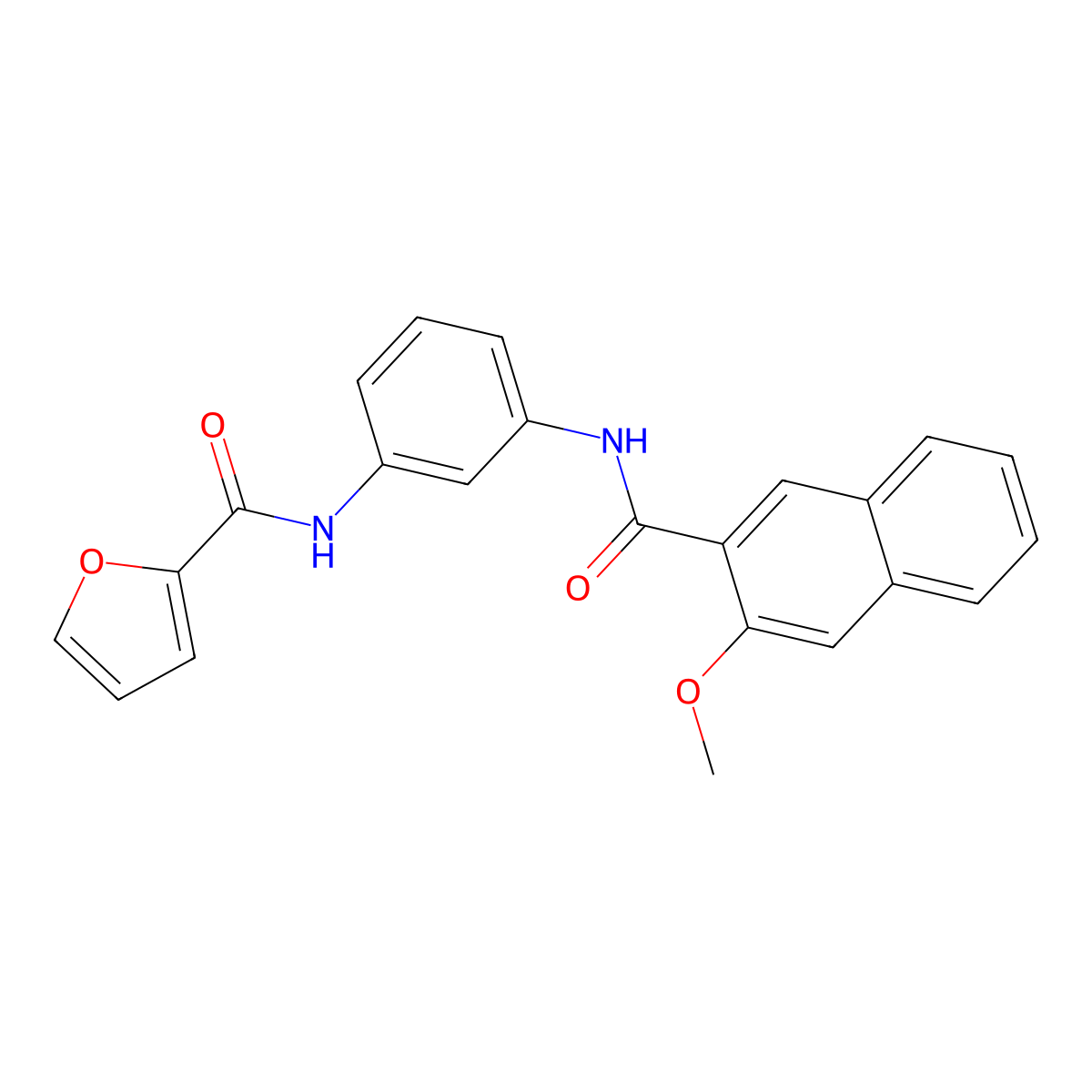 N-[3-[(3-methoxynaphthalene-2-carbonyl)amino]phenyl]furan-2-carboxamide molecular structure, CAS 431909-07-8