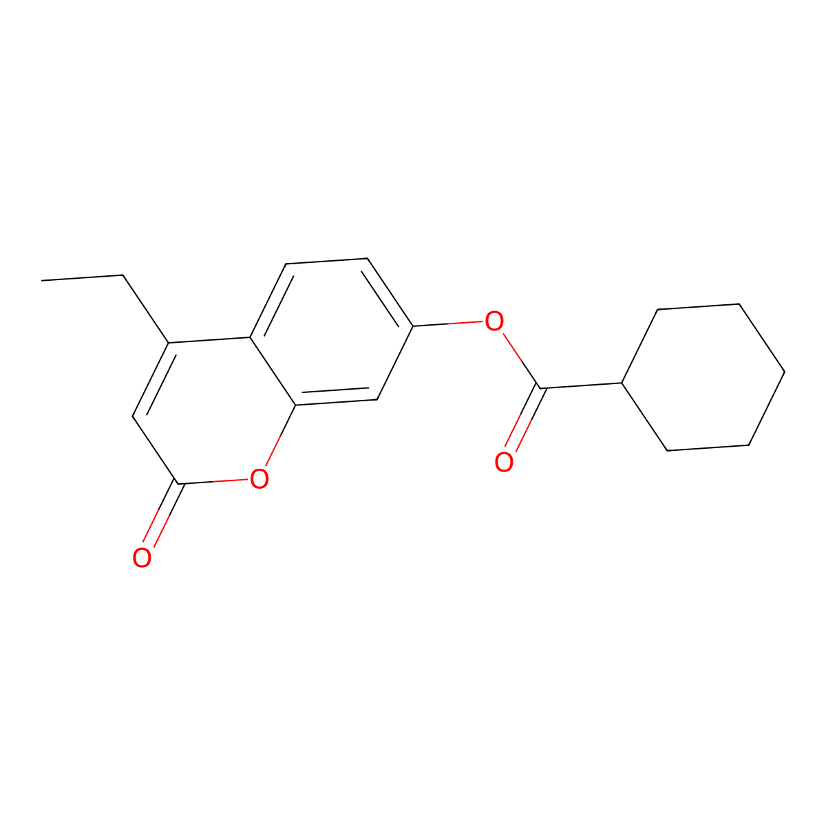 4-ethyl-2-oxo-2H-chromen-7-yl cyclohexanecarboxylate molecular structure, CAS 431909-13-6
