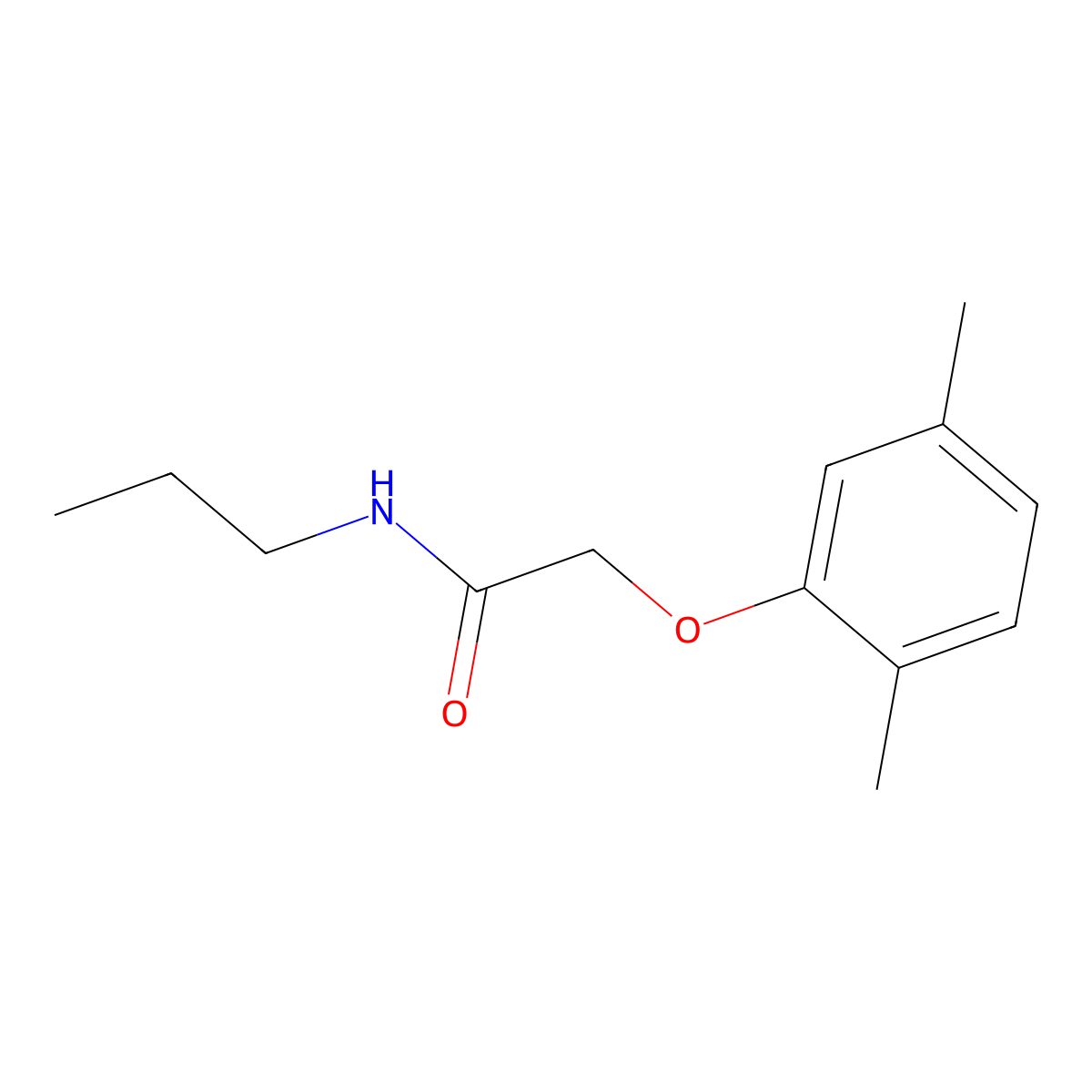 2-(2,5-dimethylphenoxy)-N-propylacetamide molecular structure, CAS 431909-34-1
