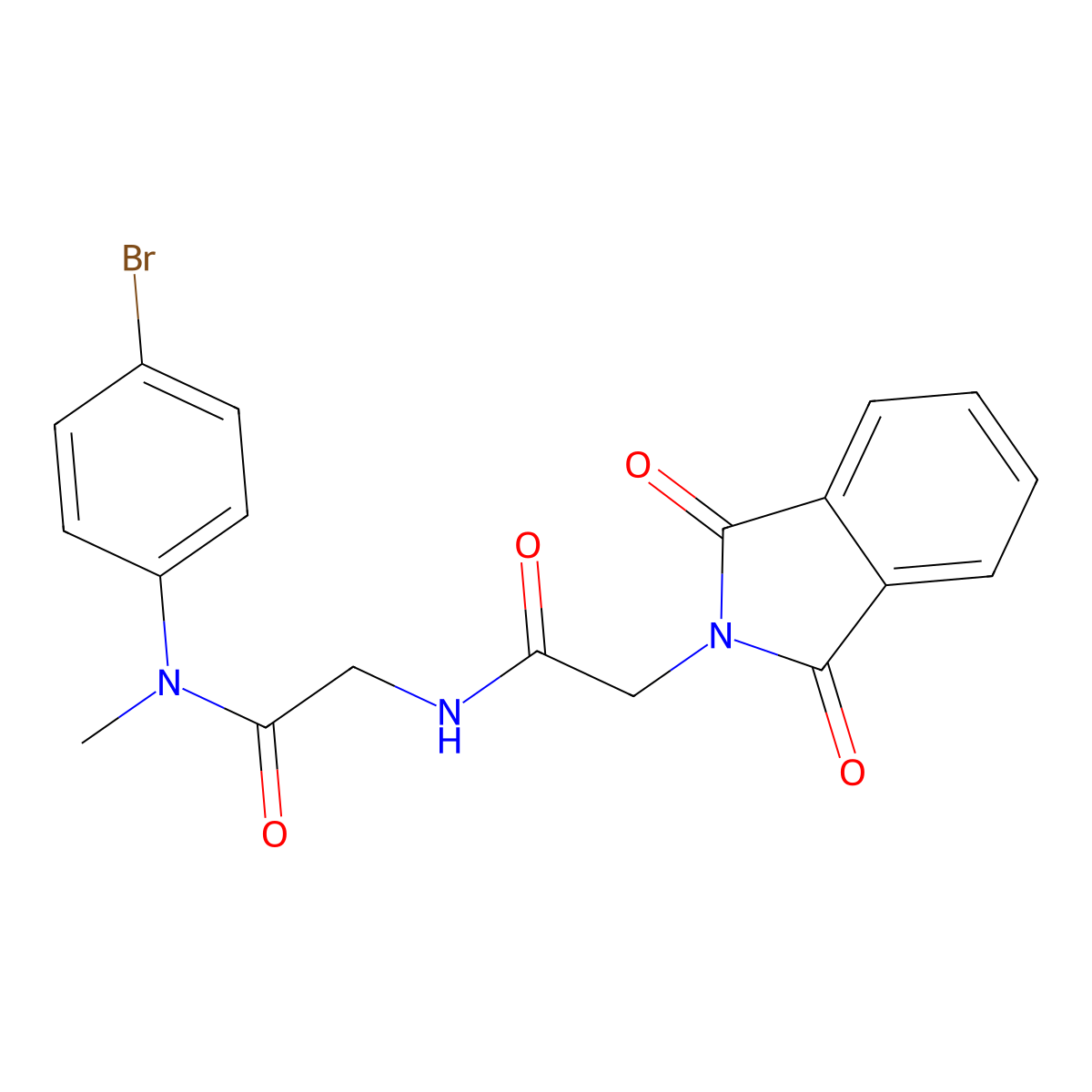 N-(4-bromophenyl)-2-[[2-(1,3-dioxoisoindol-2-yl)acetyl]amino]-N-methylacetamide molecular structure, CAS 431909-38-5