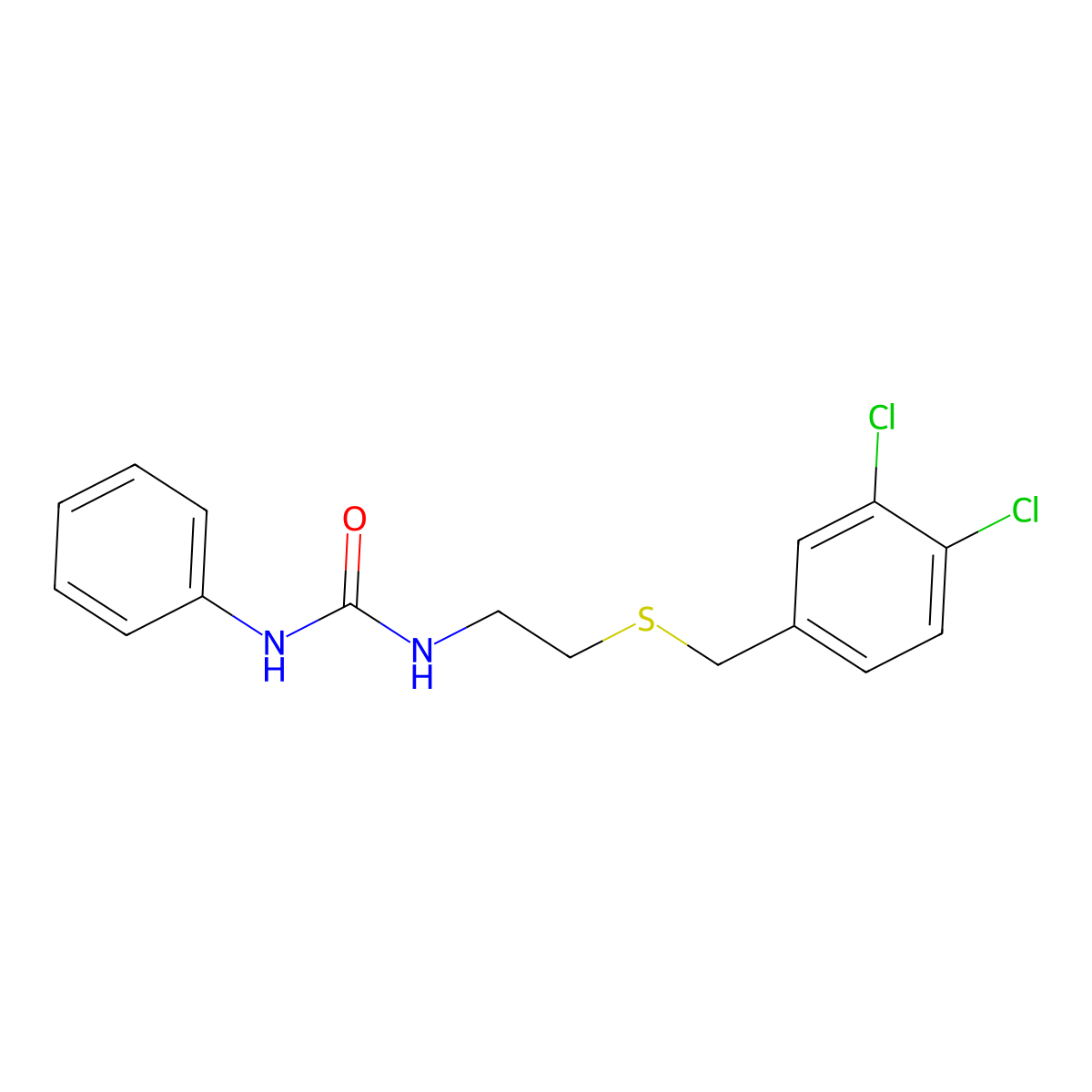 1-[2-[(3,4-Dichlorophenyl)methylsulfanyl]ethyl]-3-phenylurea molecular structure, CAS 431909-41-0