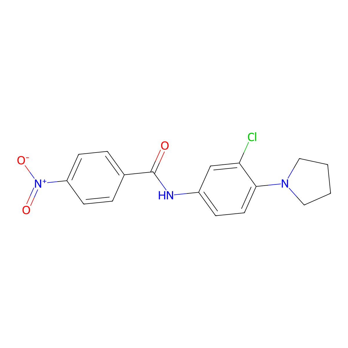 N-(3-chloro-4-pyrrolidin-1-ylphenyl)-4-nitrobenzamide molecular structure, CAS 431909-42-1