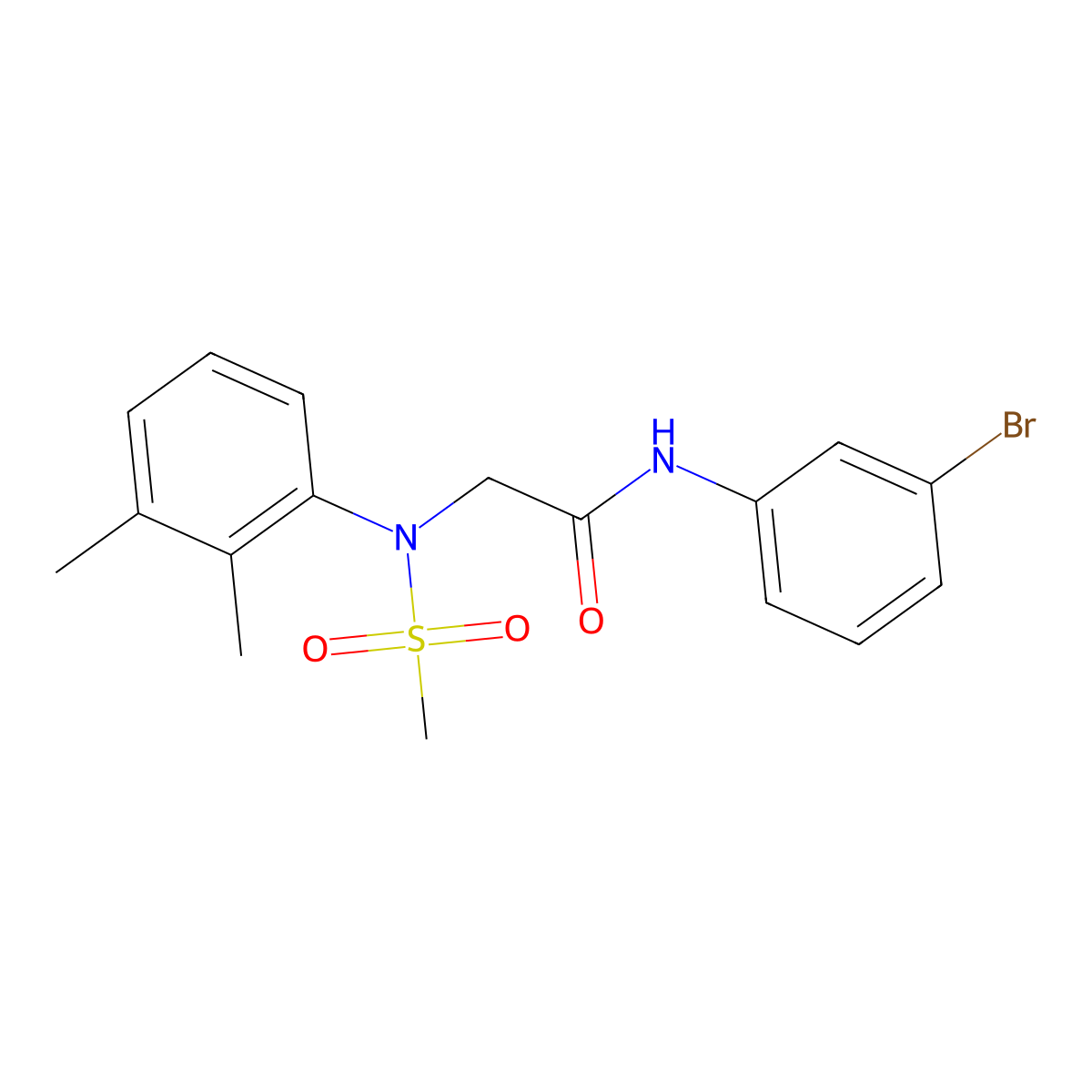 N-(3-bromophenyl)-2-(2,3-dimethyl-N-methylsulfonylanilino)acetamide molecular structure, CAS 431909-49-8