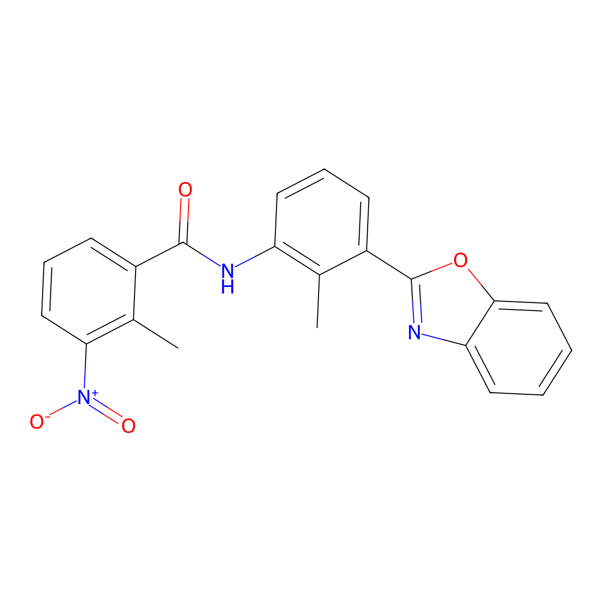 N-[3-(1,3-benzoxazol-2-yl)-2-methylphenyl]-2-methyl-3-nitrobenzamide molecular structure, CAS 431909-53-4