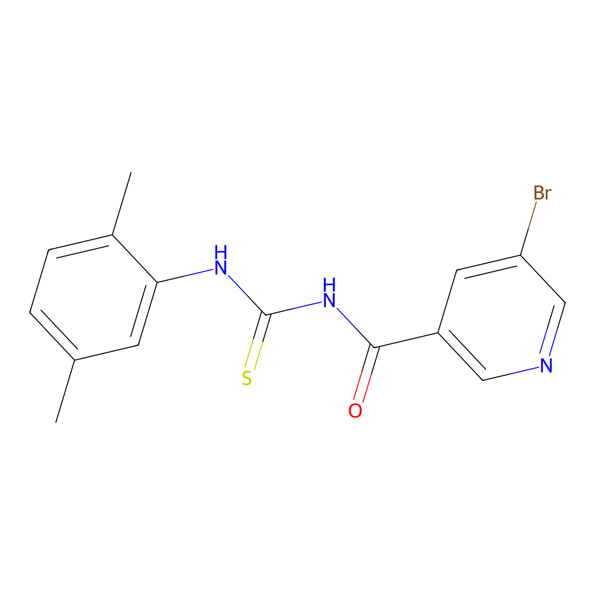5-bromo-N-[(2,5-dimethylphenyl)carbamothioyl]pyridine-3-carboxamide molecular structure, CAS 431909-55-6