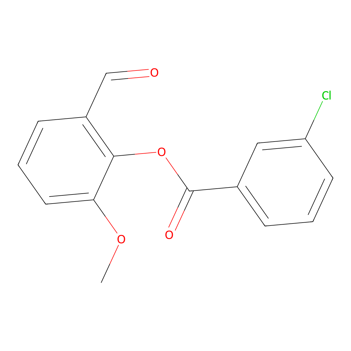 2-Formyl-6-methoxyphenyl 3-chlorobenzoate molecular structure, CAS 431909-72-7