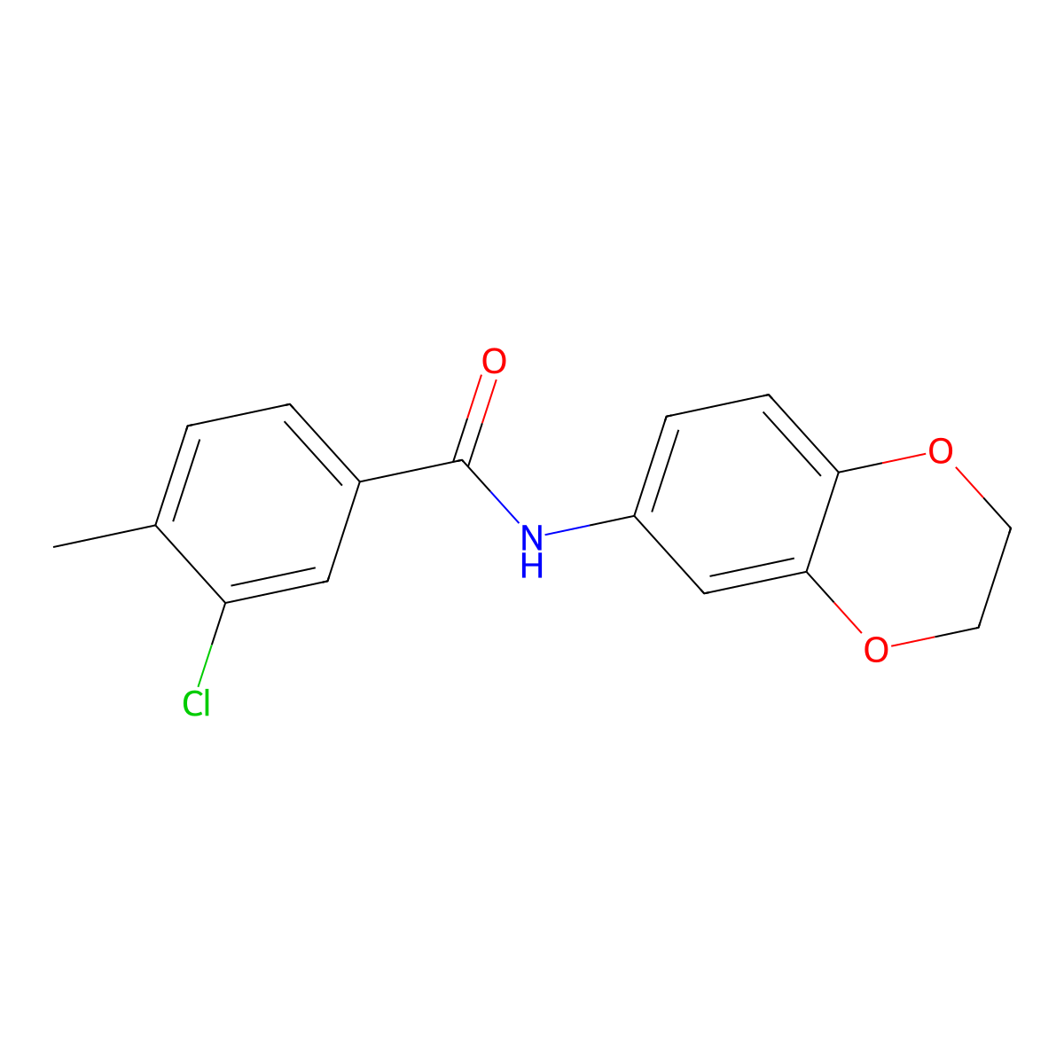 3-chloro-N-(2,3-dihydro-1,4-benzodioxin-6-yl)-4-methylbenzamide molecular structure, CAS 431909-92-1