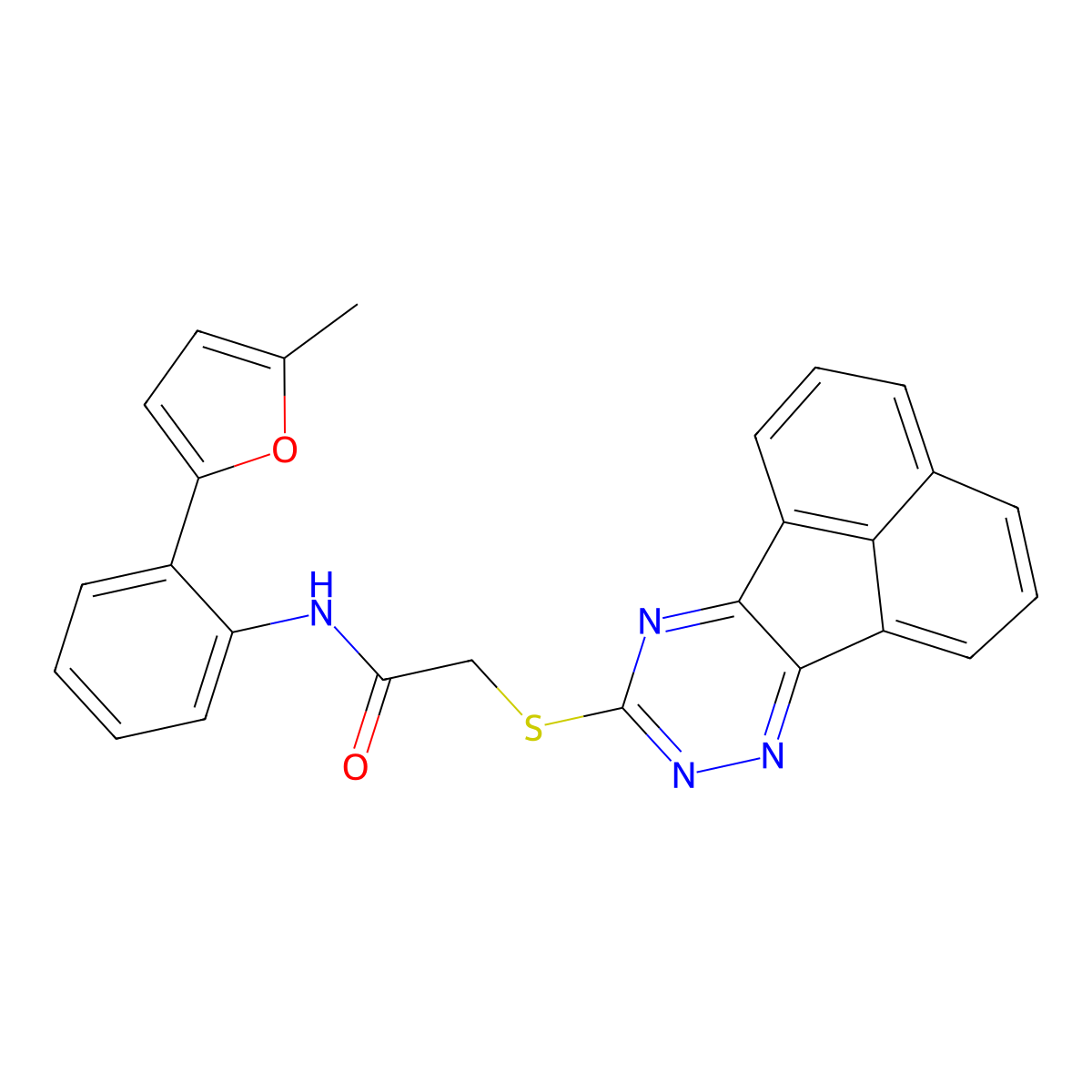 2-(acenaphtho[1,2-e][1,2,4]triazin-9-ylsulfanyl)-N-[2-(5-methylfuran-2-yl)phenyl]acetamide molecular structure, CAS 431909-99-8