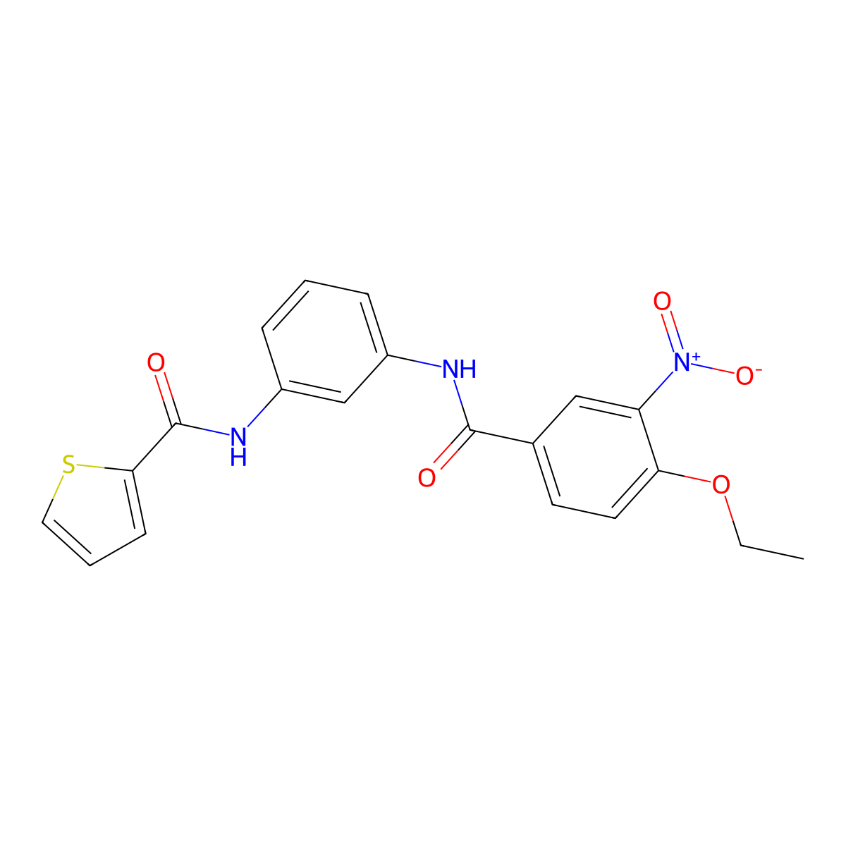 N-[3-[(4-ethoxy-3-nitrobenzoyl)amino]phenyl]thiophene-2-carboxamide molecular structure, CAS 431910-11-1