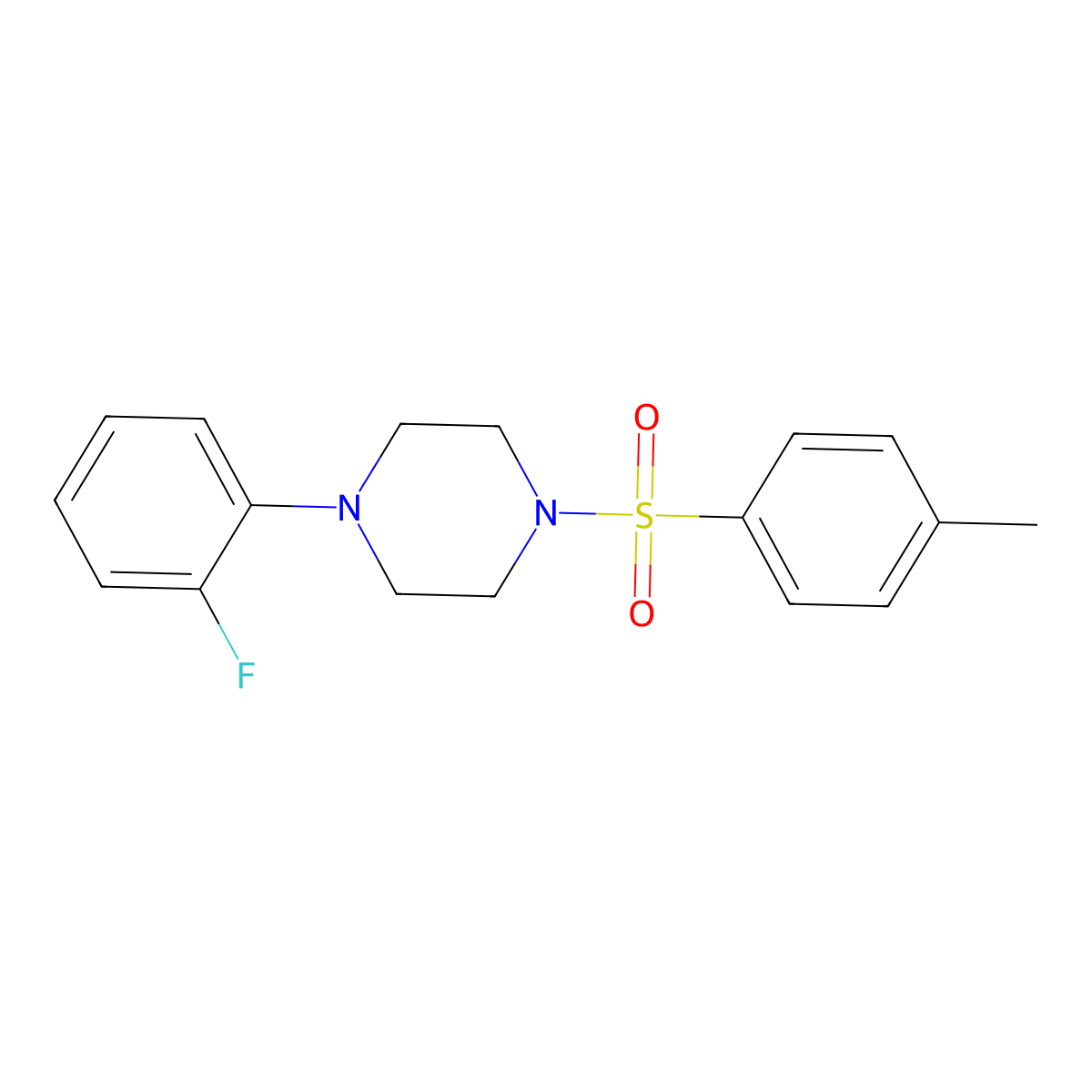 1-(2-Fluorophenyl)-4-tosylpiperazine molecular structure, CAS 431910-13-3