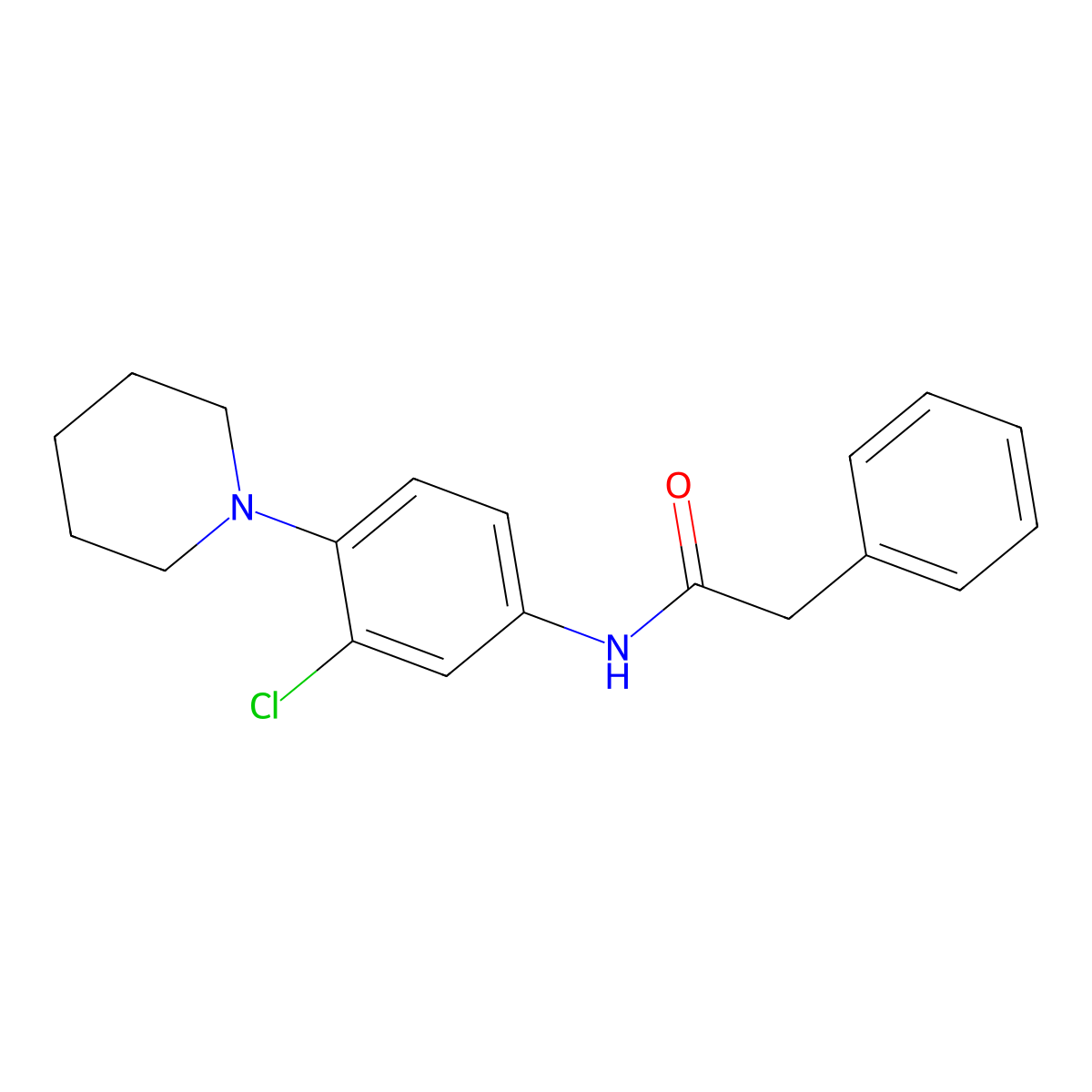 N-(3-chloro-4-piperidin-1-ylphenyl)-2-phenylacetamide molecular structure, CAS 431910-20-2