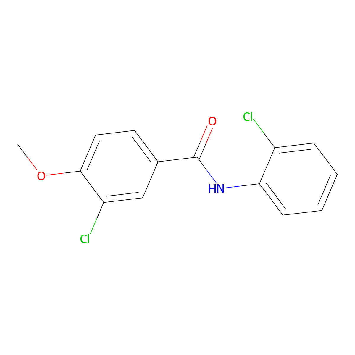 3-Chloro-N-(2-chlorophenyl)-4-methoxybenzamide molecular structure, CAS 431910-38-2