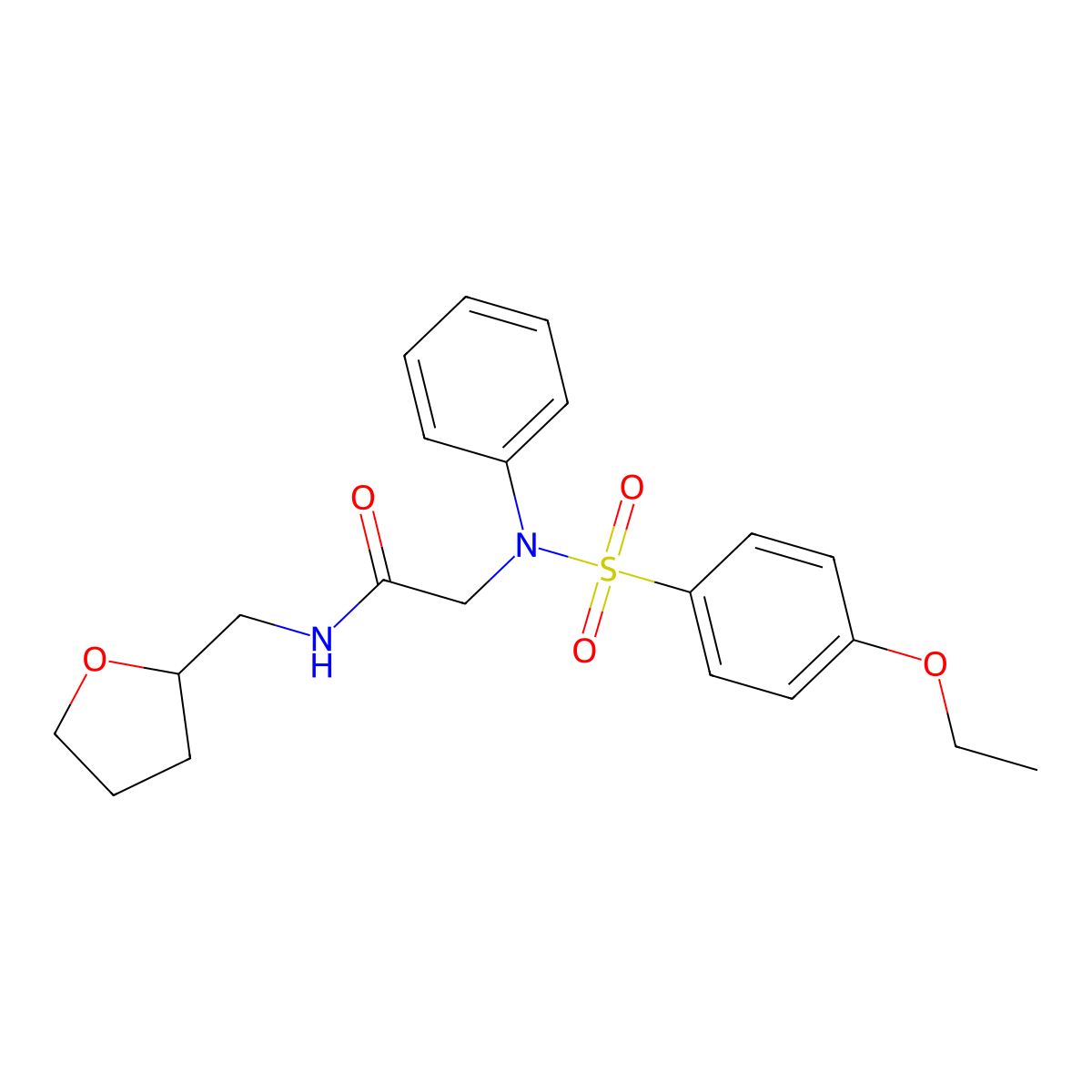 2-(N-(4-ethoxyphenyl)sulfonylanilino)-N-(oxolan-2-ylmethyl)acetamide molecular structure, CAS 431910-46-2