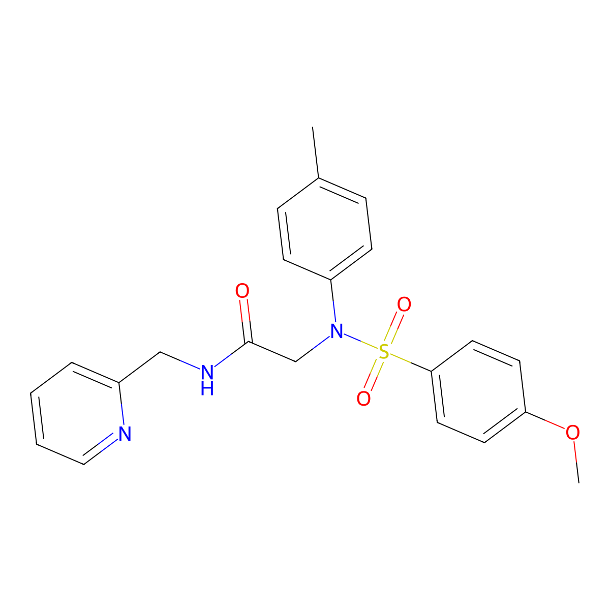 N~2~-[(4-methoxyphenyl)sulfonyl]-N~2~-(4-methylphenyl)-N-(pyridin-2-ylmethyl)glycinamide molecular structure, CAS 431910-56-4