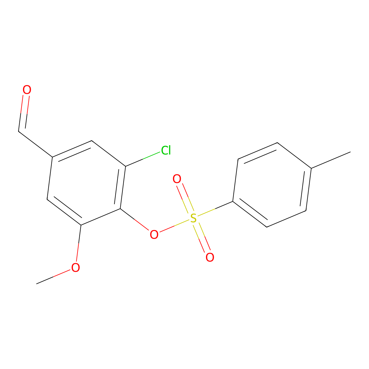 2-Chloro-4-formyl-6-methoxyphenyl 4-methylbenzenesulfonate molecular structure, CAS 431910-60-0