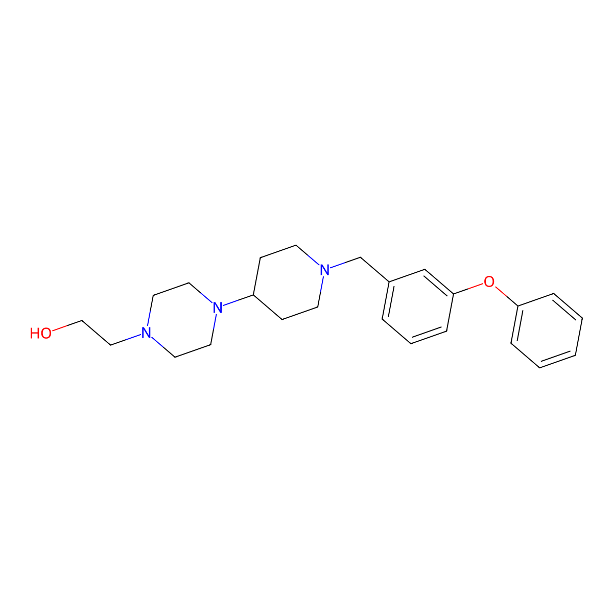 4-(1-((3-Phenoxyphenyl)methyl)-4-piperidinyl)-1-piperazineethanol molecular structure, CAS 431910-61-1
