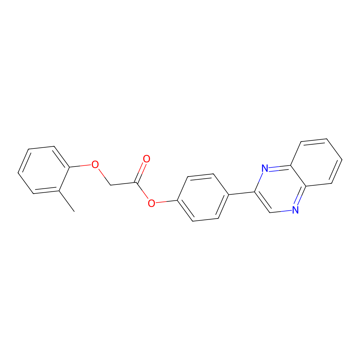 4-(Quinoxalin-2-yl)phenyl (2-methylphenoxy)acetate molecular structure, CAS 431910-63-3