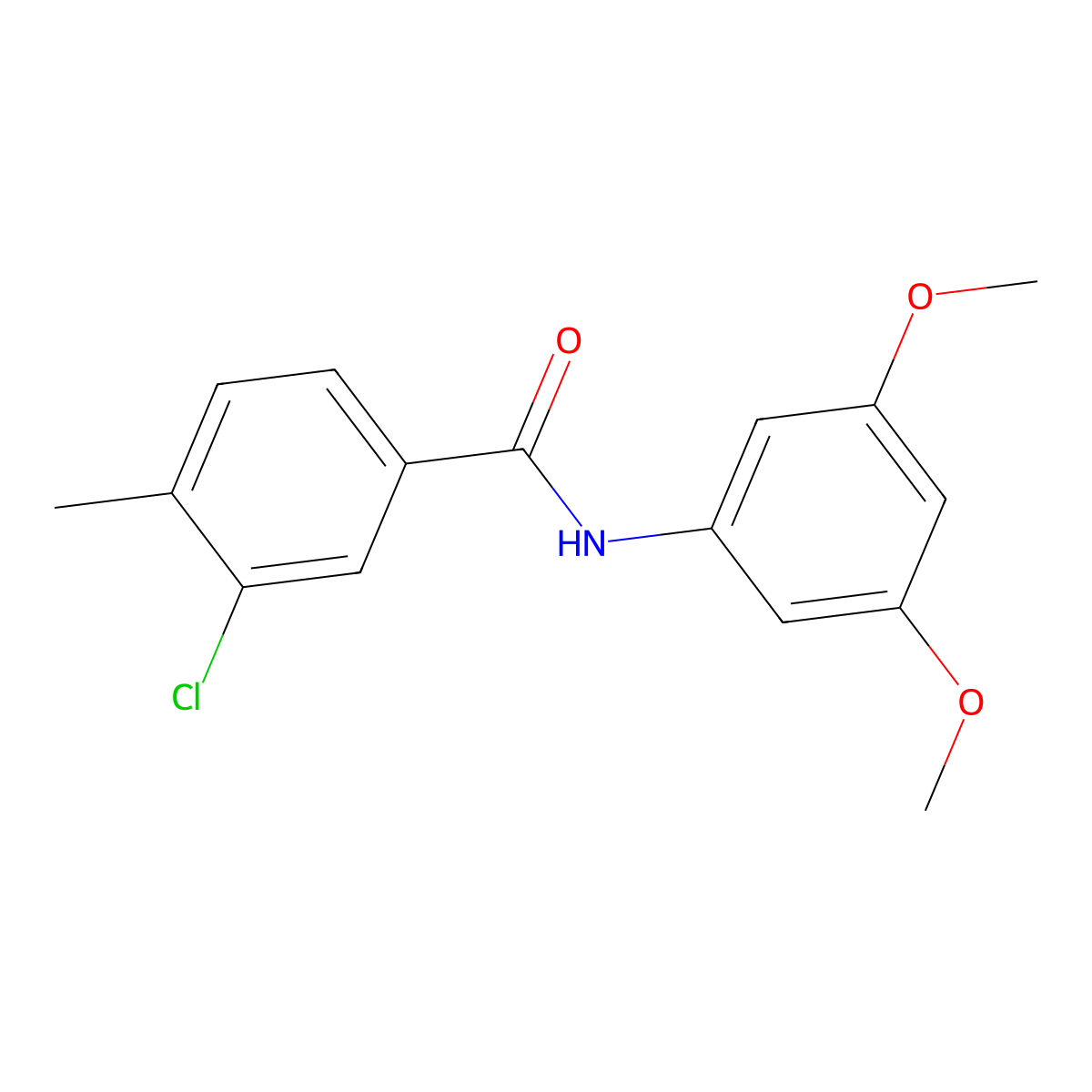 3-chloro-N-(3,5-dimethoxyphenyl)-4-methylbenzamide molecular structure, CAS 431910-64-4