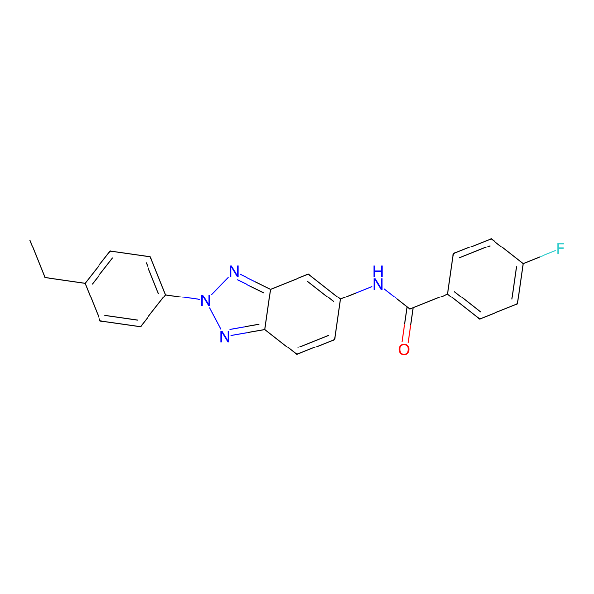 N-[2-(4-ethylphenyl)benzotriazol-5-yl]-4-fluorobenzamide molecular structure, CAS 431910-68-8