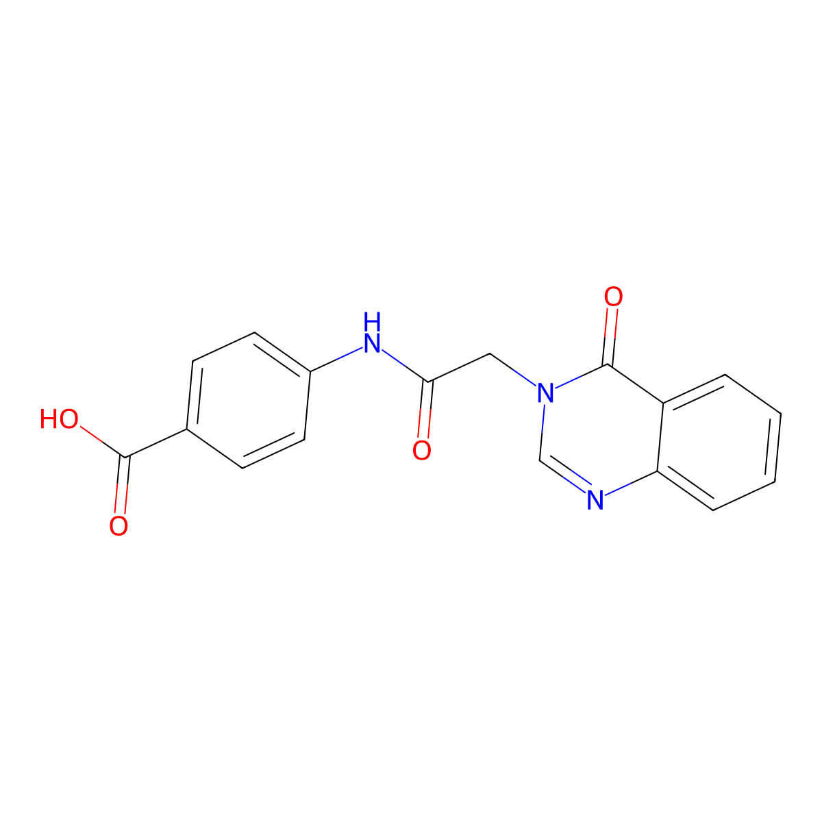 4-{[(4-oxoquinazolin-3(4H)-yl)acetyl]amino}benzoic acid molecular structure, CAS 431910-73-5