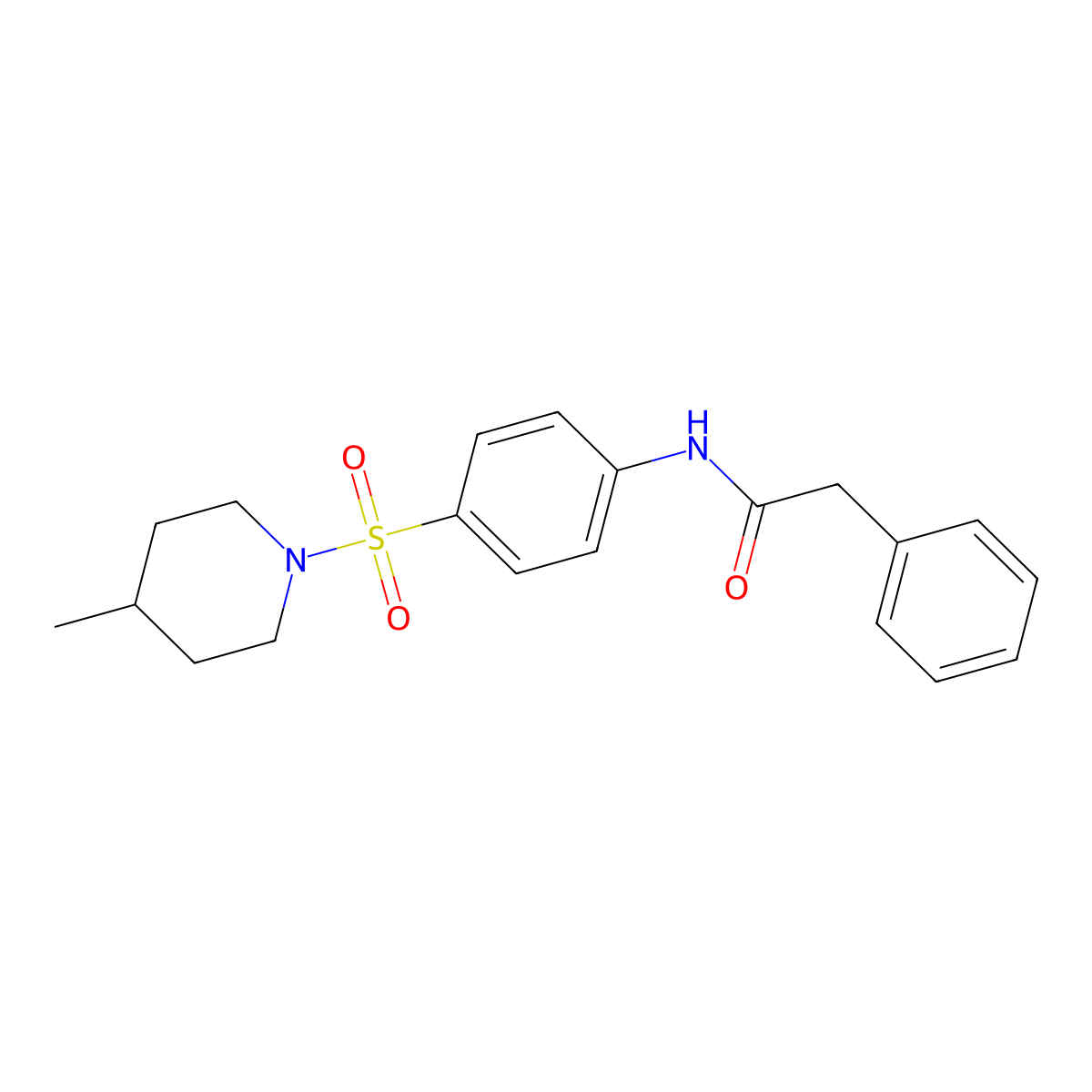 N-[4-(4-methylpiperidin-1-yl)sulfonylphenyl]-2-phenylacetamide molecular structure, CAS 431910-85-9