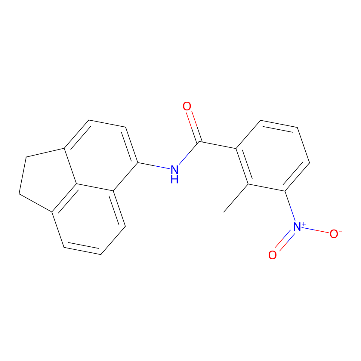 N-(1,2-dihydroacenaphthylen-5-yl)-2-methyl-3-nitrobenzamide molecular structure, CAS 431910-89-3