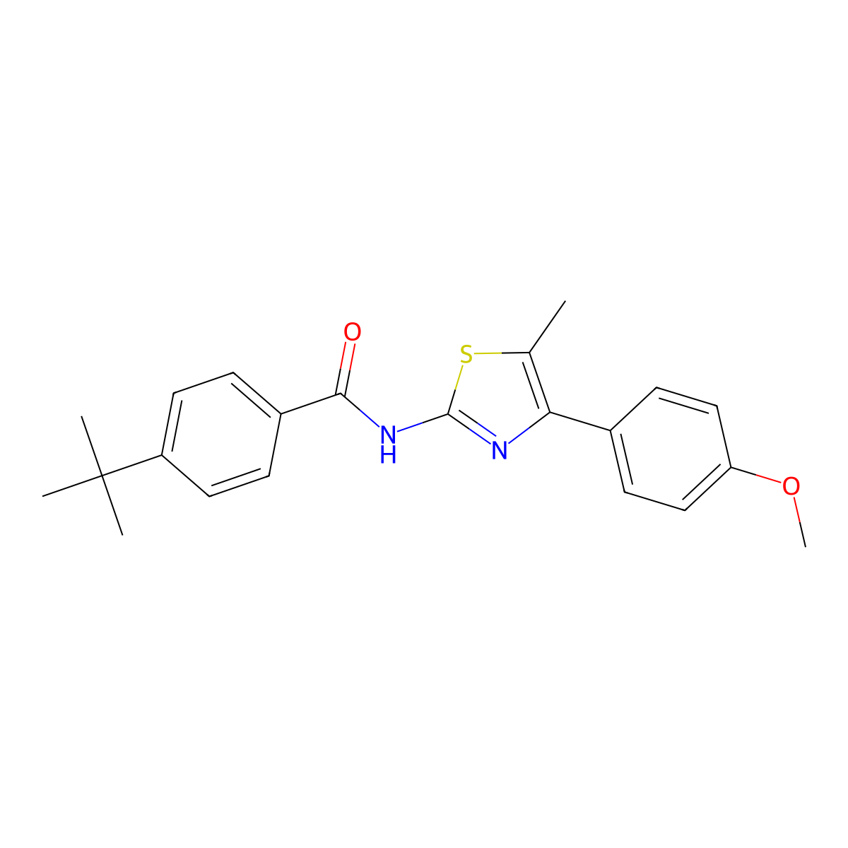 4-tert-butyl-N-[4-(4-methoxyphenyl)-5-methyl-1,3-thiazol-2-yl]benzamide molecular structure, CAS 431910-93-9