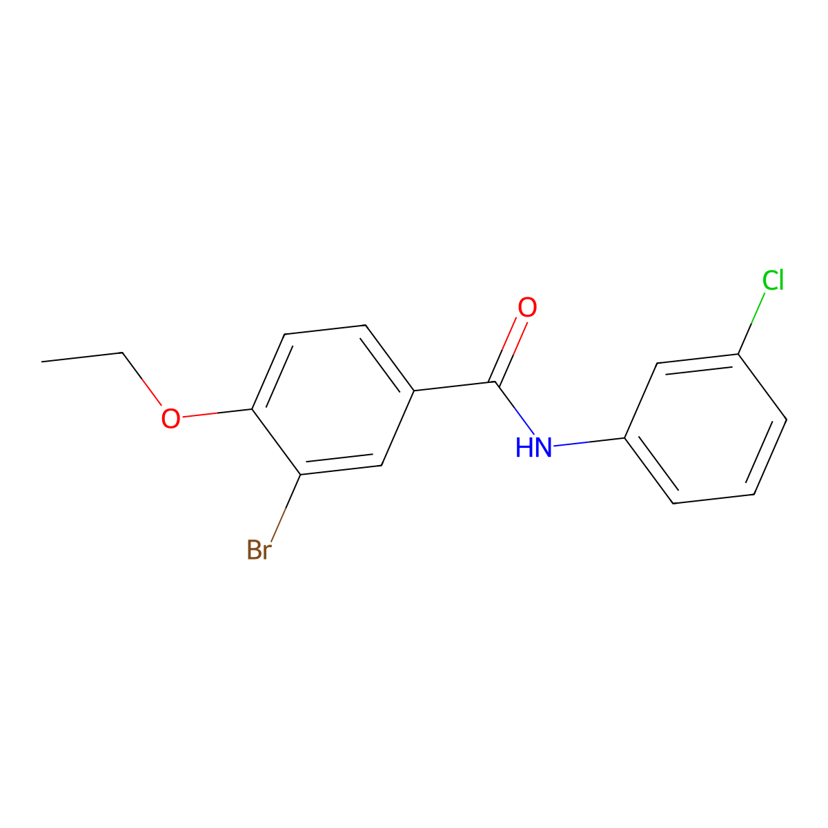 3-bromo-N-(3-chlorophenyl)-4-ethoxybenzamide molecular structure, CAS 431911-00-1