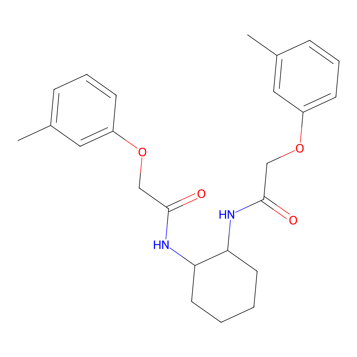 2-(3-methylphenoxy)-N-[2-[[2-(3-methylphenoxy)acetyl]amino]cyclohexyl]acetamide molecular structure, CAS 431911-04-5