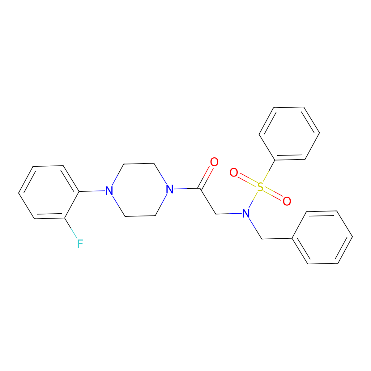 N-benzyl-N-[2-[4-(2-fluorophenyl)piperazin-1-yl]-2-oxoethyl]benzenesulfonamide molecular structure, CAS 431911-05-6