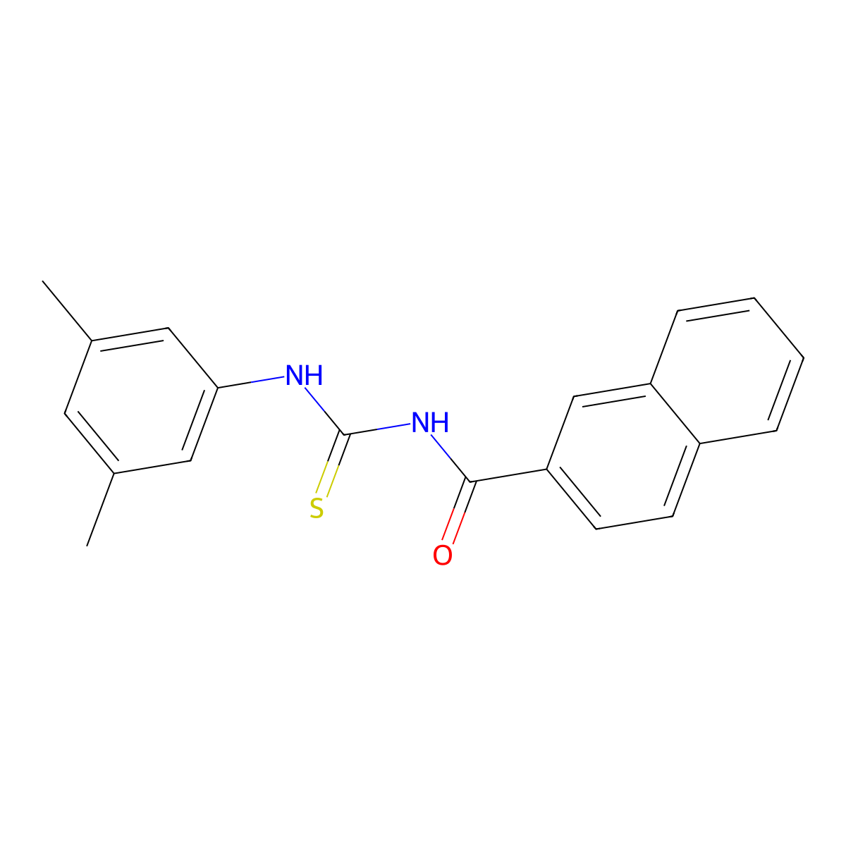 N-[(3,5-dimethylphenyl)carbamothioyl]naphthalene-2-carboxamide molecular structure, CAS 431911-12-5