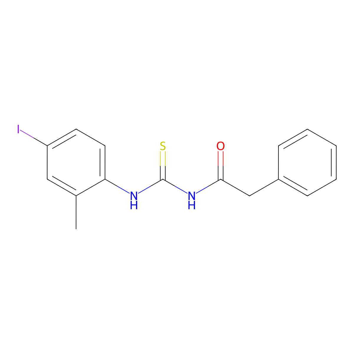 N-[(4-iodo-2-methylphenyl)carbamothioyl]-2-phenylacetamide molecular structure, CAS 431911-19-2