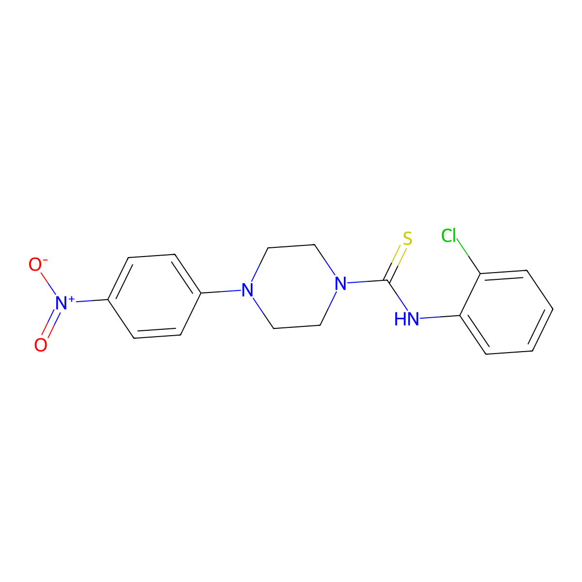 N-(2-chlorophenyl)-4-(4-nitrophenyl)piperazine-1-carbothioamide molecular structure, CAS 431912-31-1