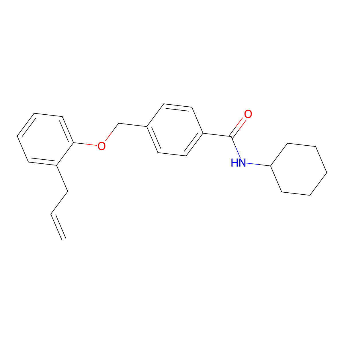 N-cyclohexyl-4-{[2-(prop-2-en-1-yl)phenoxy]methyl}benzamide molecular structure, CAS 431913-02-9