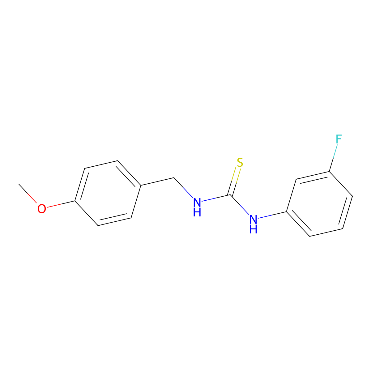 1-(3-Fluorophenyl)-3-(4-methoxybenzyl)thiourea molecular structure, CAS 431913-22-3