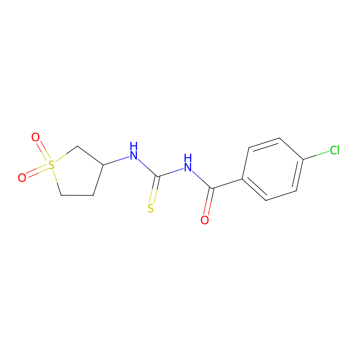 4-chloro-N-[(1,1-dioxidotetrahydrothiophen-3-yl)carbamothioyl]benzamide molecular structure, CAS 431913-39-2