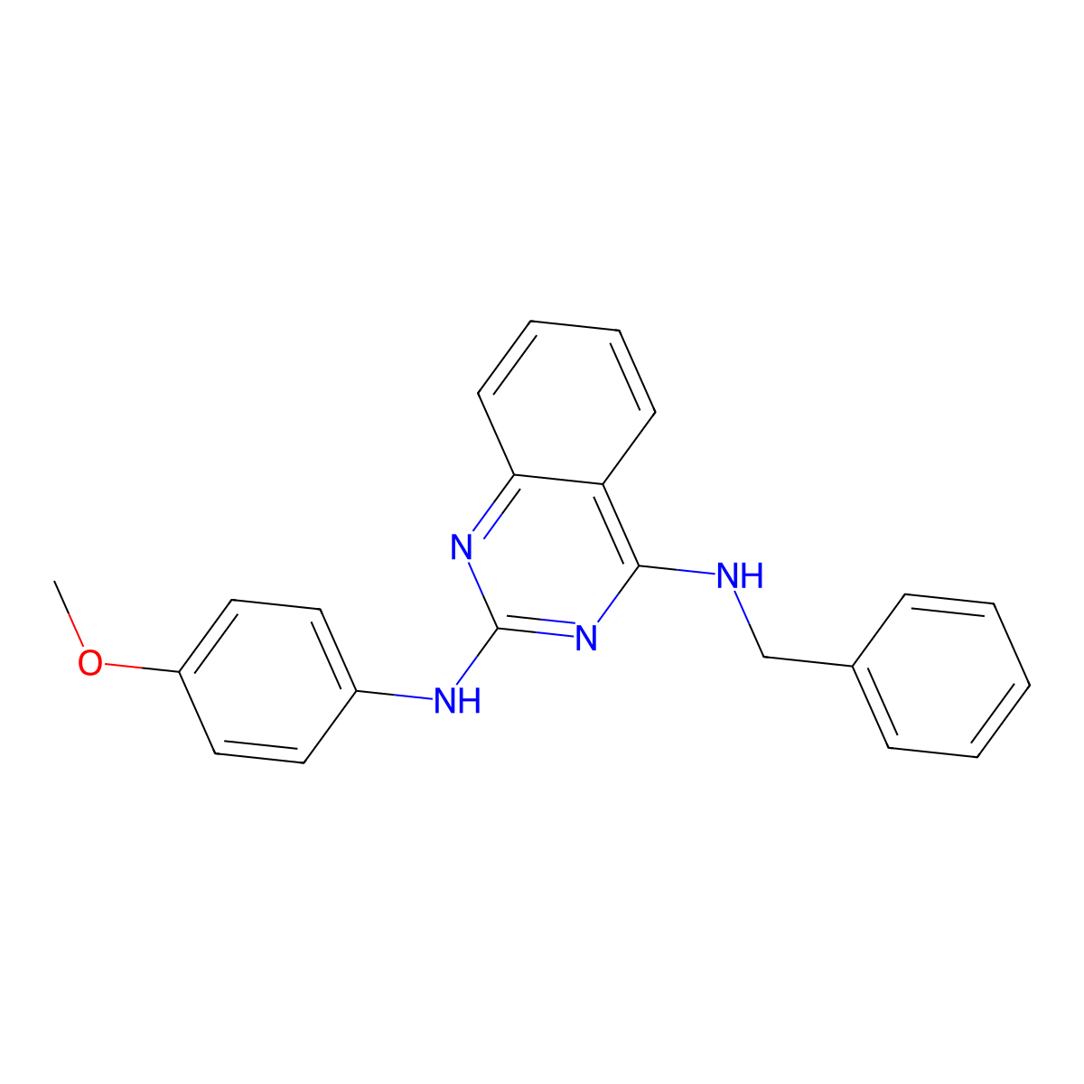 N~4~-benzyl-N~2~-(4-methoxyphenyl)quinazoline-2,4-diamine molecular structure, CAS 431913-59-6