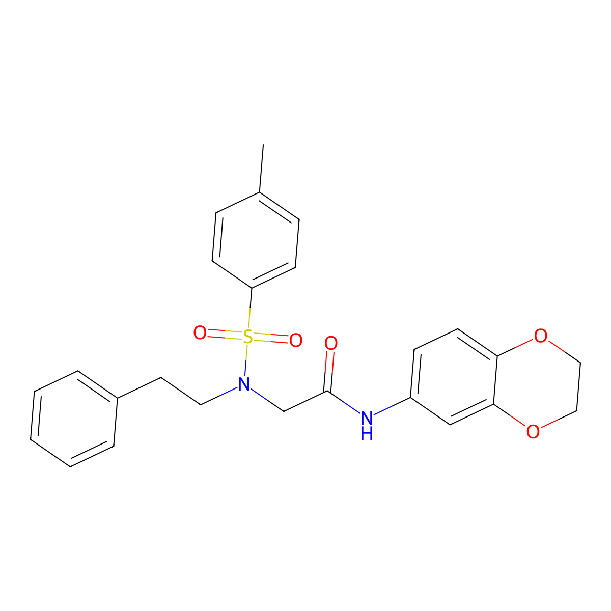 N-(2,3-Dihydro-1,4-benzodioxin-6-YL)-2-[N-(2-phenylethyl)4-methylbenzenesulfonamido]acetamide molecular structure, CAS 431913-66-5