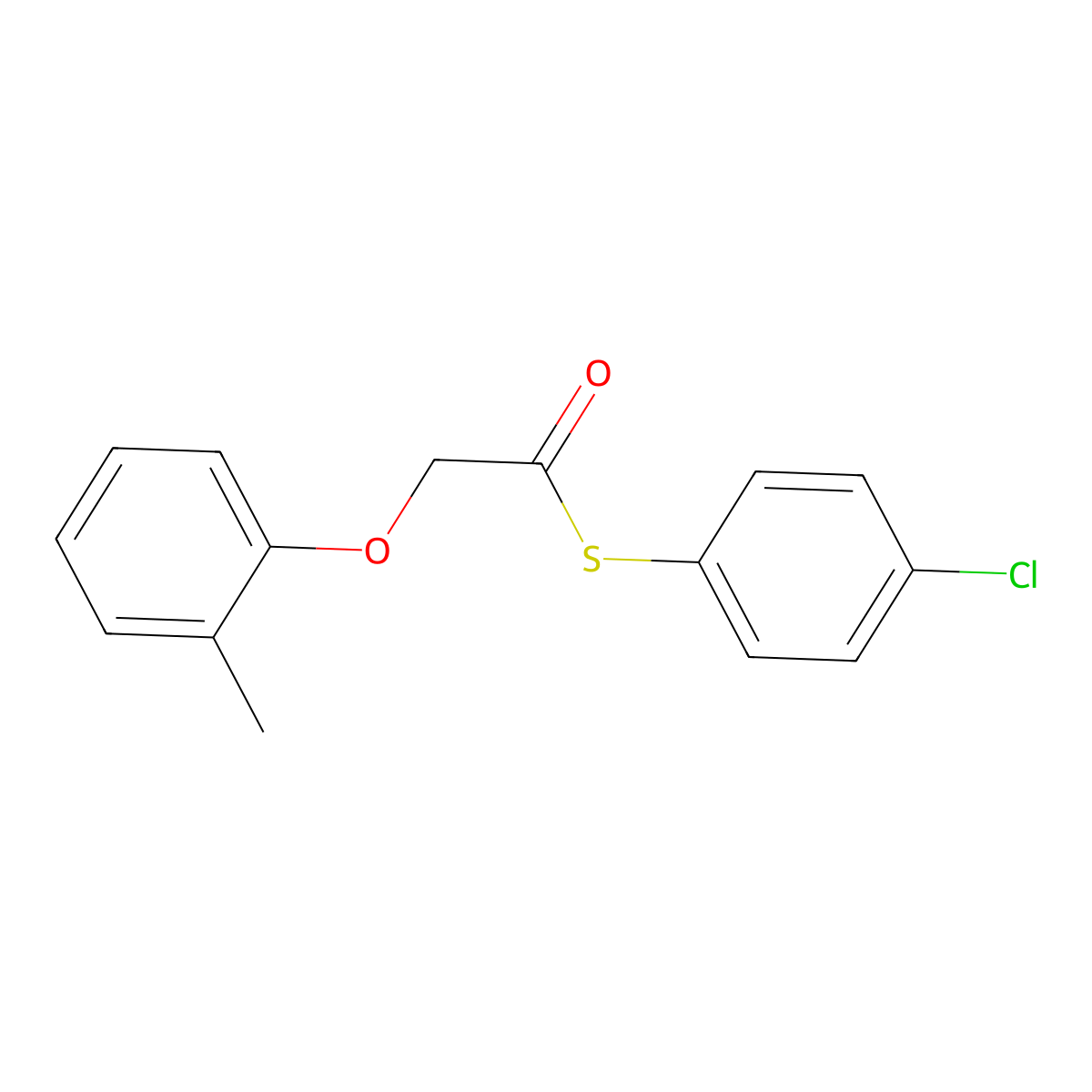S-(4-chlorophenyl) (2-methylphenoxy)ethanethioate molecular structure, CAS 431915-18-3