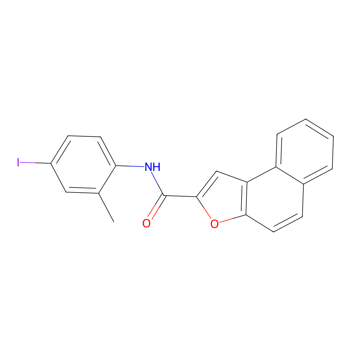 N-(4-iodo-2-methylphenyl)naphtho[2,1-b]furan-2-carboxamide molecular structure, CAS 431915-25-2